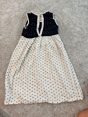Ace & Jig Navy and Cream Polka Dot Sleeveless Dress